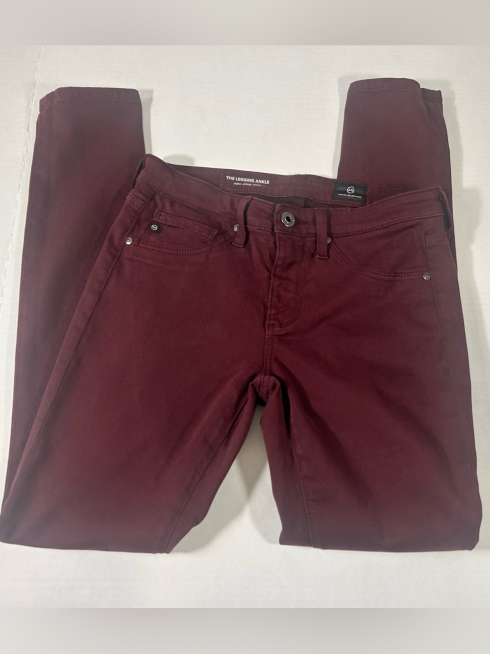 3/$30 SALE Ag Adriano Goldschmied Skinny Ankle Jeans in Burgundy